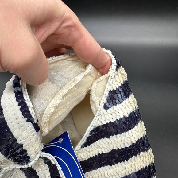 Vintage Sequin American Flag Shirt Blouse Size L Silk 1980s Patriotic July 4th - Picture 7 of 9